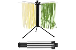 KITCHENDAO Collapsible Pasta Drying Rack, Compact for Easy Storage, Foldable Pasta Dryer Rack Spaghetti Noodle Hanger, Detachable for Easy Cleaning, Rotatable Arms, Hold up to 5 lbs