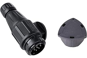 ‎BEIJISTAR BEIJISTAR Anhängerstecker 13 Polig mit 13 Poliger Anhängerstecker Parkabdeckung, 12V Wasserdichter 13 Poliger Anhängerstecker, für LKW RV Autos Boot Anhänger