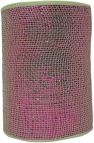TMI Gifts Designer Netting, 6-Inch by 20-Yard, Lime with Purple Metallic Added