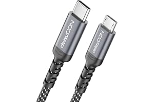 deleyCON 1m Câble USB-C vers Micro USB (Câble de Charge et Données pour Appareils Micro USB) - pour Manette PS4 Smartphone Tablette Appareil Photo etc.