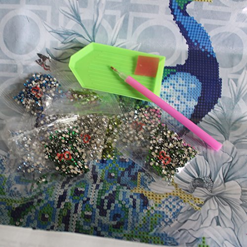 5D Diamant Stickerei Bilder Rhinestone klebte diy Malerei Kreuz Stich Tierpfau Rechts - 3
