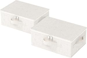 ENUMAIL Tvättbar tyg förvaringslåda med handtag, 38 x 26 x 15 cm, beige, 2 stycken
