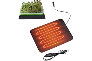 Genikeer Seed Germination Heat Mat, Heated Grow Mat For Seedlings, Hydroponic Heating Pad, Heat Pad For Growing Plants, USB Three Speed Temperature Adjustable, Plant Heating Pad For Indoor Gardening