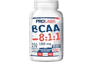 Prolabs BCAA 8:1:1-150 compresse da 1000 mg - 100% aminoacidi ramificati (Leucina, Isoleucina, Valina) con rapporto 8:1:1 - Supporto, costruzione e ripristino muscolare per sportivi - Vegan