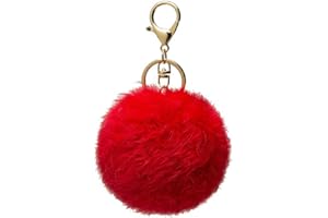NOVAGO Pompons Porte Clé Bijou de Sac à Main en véritable Poil de Lapin, Toucher Doux Garanti