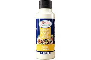 RICH SAUCES GTMS Vegan Sour Cream 1L | Thick, Creamy Plant-Based Sour Cream Alternative with Authentic Flavour & Texture | Developed in the UK Gluten & Dairy Free