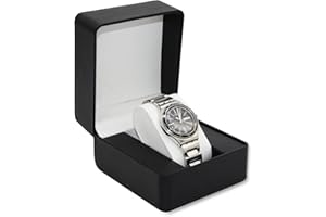 Bototack Watch Case, Single PU Leather Watch Display Box with Removable Cushion, Portable Watch Storage Case Organizer Bracelet Holder for Men Women Birthday Gift Box (Black)