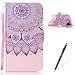 Produktbild Feeltech Hülle für Huawei Y5 II/Honor 4A Weich Magnet PU Brieftasche Elegant Kartenfach Extra Dünn Schutzhülle Bunte ReLife MusterKarte Halterung Klapp Ledertasche - Stammes Mandala