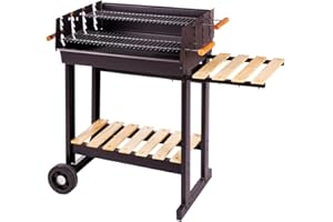 Barbacoa de carbón Sula con parrilla de acero negra de 90x88x46 cm