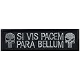 Ohrong Skull Tactical Morale Patch Army Badge Armband SI VIS Pacem para Bellum Embroidered for Caps Bags Jackets with Hook The Loop Fastener (Black White)