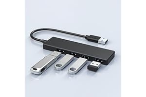 MONLUKY USB Hub 2.0 USB Extender USB Splitter USB Adapter Multiport Adapter Dock Port Hub 4 Port Ultra Slim Portable High-Speed Data Transfer for Laptop Macbook Mouse Keyboard