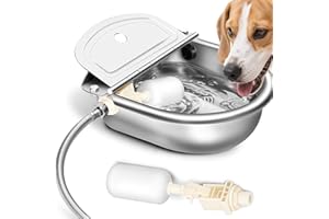 GOTOCURE Automatic Dog Water Dispenser, 304 Stainless Steel Pet Water Feeder, Outdoor Auto-Fill Water Bowl for Dogs, Cats & Livestock, Easy Clean, Durable Design