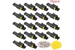 QitinDasen 18 Zestaw 2 Pin Wodoodporny Złącze Elektryczny Samochodu, Uszczelniony Wodoodporny Elektryczny Złącze Wtyczka Gniazdo Zestaw, do Samochód Ciężarówka Łódź