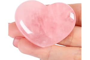 ‎AWARDSEN AWARDSEN 45 mm Groß Rosenquarz Herz Kristalle Edelsteine Geschenke für Frauen, Reiki Heilsteine Handschmeichler Stein für Valentinstag, Geburtstage, Jahrestag, Muttertag und Thanksgiving Tag