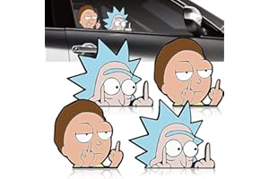 DINGFENG 4 Stück Anime Sticker, Auto Aufkleber, Anime Deko Cartoon Aufkleber für Auto, Fahrrad, Laptop, Fenster | Wasserfeste Vinyl Aufkleber | Lustige Aufkleber