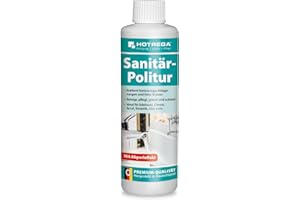 ‎HOTREGA HOTREGA Sanitär-Politur 250 ml | Mit Abperleffekt | Entfernt hartnäckigen Schmutz und feine Kratzer | Für Edelstahl, Chrom, Keramik, Acryl, Glas uvm.