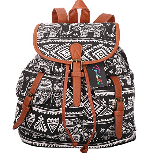 Tyidalin Sacs à dos Imprimé Loisir Vintage en Toile Sac à dos l'école Sac de Voyage Sac de Randonnée Cartable pour Femme