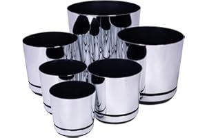 KORAD Blumentopf/Übertopf Spiegeleffekt 21 cm - Pflanzkübel aus Hochwertiger Kunststoff - Dekorativer Topf für Pflanzen