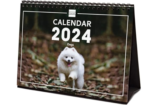 Finocam - Calendario 2024 Imágenes de Sobremesa Internacional Enero 2024 - Diciembre 2024 (12 meses) Dogs Internacional