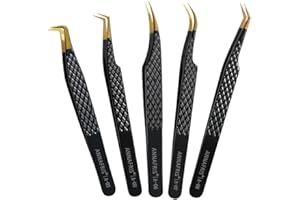 ANNAFRIS Pinzette per Extension Ciglia Pinzette di Precisione Sopracciglia Professionale