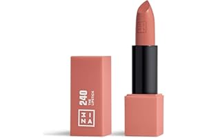 3INA MAKEUP - The Lipstick 240 - Medium Rose - Rouge à Lèvres Medium Rose avec Vitamin E et Beurre de Karité - Rouge à Lèvres Couleur Ultra-Pigmentée avec Parfum Vanille - Vegan - Cruelty Free