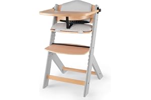 Kinderkraft Hög barnstol 3 i 1 ENOCK, med Kudde, Matningsstol, Ergonomiskt, avtagbar Bricka, 5-graders sitthöjdsjustering, ti