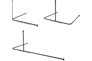 Sealskin Easy Roll Duschvorhangstange, Komplett-Set inkl. Duschstange, Deckenbefestigung und Ringe, Duschvorhanghalterung zur Montage auf Maß, L-Form, U-Form und Ecke möglich, Aluminium, Schwarz