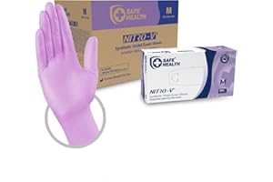 Safe Health Guanti monouso da esame Nitro - V in Nitile Vinile sintetico Viola Taglia M | 1000 pezzi | Senza polvere Senza lattice | CE EN455 Uso medico Ipoallergenici Alimentare Estetista