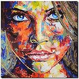 KUNST DRUCK Gemälde Leinwand modern abstrakt Bild 852 Portrait SIGNIERT 80x80