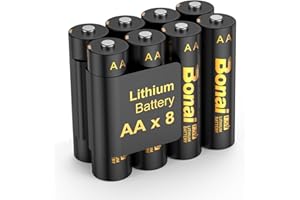 BONAI 3500 mAh AA Lithium Batteries Pack of 8, Long Lasting Lithium AA Battery for Devices Need Stable Full 1.5V [ Disposable AA Batteries ]
