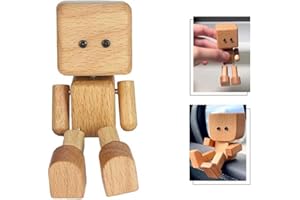 Guhupoy Wackelfigur Auto, Handgefertigte Drachenkind Holzfigur Schüttelmann für Auto Oder Büro Desktop Wackelnder Holzmann Geeignet für Männer und Frauen(1PCS)