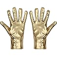 BEIBXHQQ Golden Gloves - Ladies Ceremonial Patent Leather Gloves for Weddings & Stage Performances