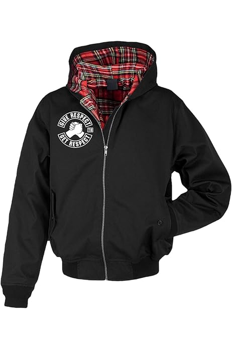 Harrington Jacke Schwarz Herbstjacke Kariert Harrington Jacket