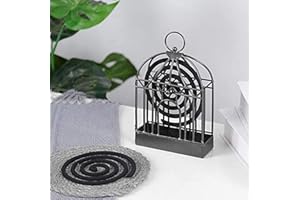 AOOPOO Porta zampirone 2 PEZZI, Retrò Supporto a Spirale per zanzare con manico per casa, soggiorno, camera da letto, centro commerciale, bagno, esterno (Nero)