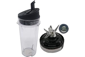 Joystar becher mit Trinkdeckel mit Klinge für Nutri Ninja BL203QBK/BL208QBK/BL207QBK/BL206QBK/BL209/BL201C/BL201/BL200 (3)