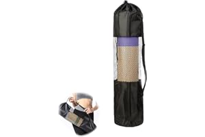 aqlbhz Yoga Mat Bags Waterproof Yoga Mat Carry Bag Adjustable Strap for Most Yoga Mats to Gym Class Beach Park Travel for Women & Men Biking Running Public Transport(Black)