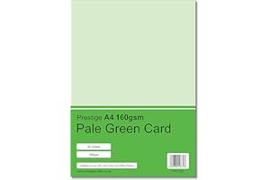 PRESTIGE SALES ONLINE Prestige A4 160gsm Coloured Card Printing Inkjet Laser Craft Card - 50 Sheets per Pack - 19 Colours (Pale Green)