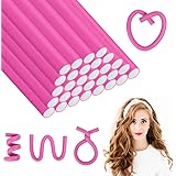 AOOWU Bigodini Capelli, 30 Pz Arricciacapelli Flessibili Bigodini Flessibili per Capelli, Bigodini Senza Calore Hair Rollers 
