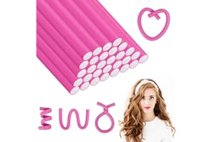 AOOWU 30 szt. elastycznych prętów do włosów, wałki do włosów, wałki do włosów z giętej pianki, do krótkich, średnio długich włosów, zestaw prętów Twist-Flex, wałki do włosów, do spania, fryzury, DIY