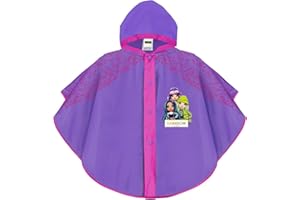 PERLETTI Cape de Pluie Rainbow High pour Enfant Fille 3/6 Ans - Poncho Lilas Fuchsia Imperméable avec Capuche et Boutons Pression - Manteau EVA avec Inscriptions Colorées Fillette