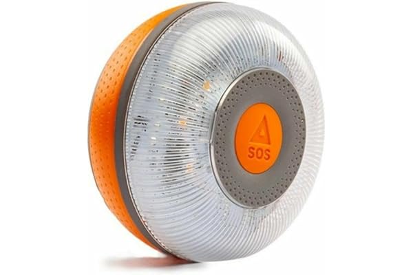 FlashLED Luz de Emergencia V16 Certificada DGT 3.0, con Geolocalización, App Incluida, Tarjeta SIM y Servicio de Datos Gratis hasta 2038, Base Imantada