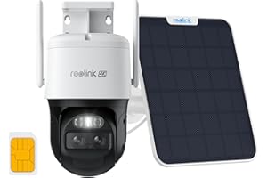 Reolink 4K PTZ 4G Solaire Camera avec Carte SIM, Suivi Auto & Zoom 6X, Deux Objectif, Projecteurs, Camera Surveillance Exterieure sans Fil, Audio Bidirectionnel, TrackMix LTE+Panneau Solaire