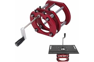 ACESUPEVER Router Lift Base, Frästisch Oberfräse Router Hubbasis Aluminiumlegierung Edelstahl 4-Backen-Klemmung Router Lift Hebebühne für Motoren mit 64-66mm Durchmesser