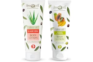 ‎APHRODITE Zestaw do pielegnacji ciala Aphrodite. Dwuskladnikowy balsam do ciala zapewniajacy intensywne nawilzenie i jedrnosc skóry. Balsam do ciala Aloe Vera (200 ml), Balsam do ciala Mango i Papaja (200 ml)