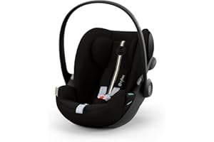 CYBEX Gold Babyschale Cloud G i-Size Plus, Inkl. Neugeboreneneinlage, Ab Geburt bis ca. 24 Monate, Für Kinder ab 40 cm bis 87 cm, Max. 13 kg, Moon Black