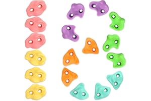 TOPNEW 18PCS Climbing Holds for Kids, Rock Wall Climbing Kit with Hardware for Indoor and Outdoor Climbing Wall, Soft Color