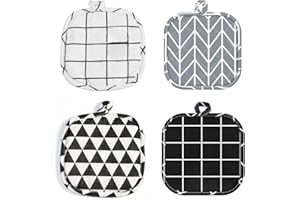 IUDWCG - 4 Pcs Manopla para horno,manopla para hornear,manopla para horno resistente al calor,manopla de cocina,divertido salvamanteles de algodón,salvamanteles de cocina para cocinar y hornear