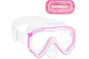 Occhialini Nuoto Bambini con Cinturino in Tessuto Morbido, MOMUSE Occhialini Piscina Bambino con Copertura per il Naso 3D, Maschera Snorkeling per Bambino Bambina 3-14 Anni