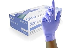 UNIGLOVES Rękawice jednorazowe Sapphire Pearl z nitrylu - uniwersalne rękawiczki jednorazowe, bez pudru i lateksu, 100 sztuk, szafir, rozmiar L (GP0084)