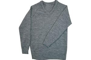 DON Last Man Stands Plain V Neck Full Sleeve Jumper Grey 13-14 Years